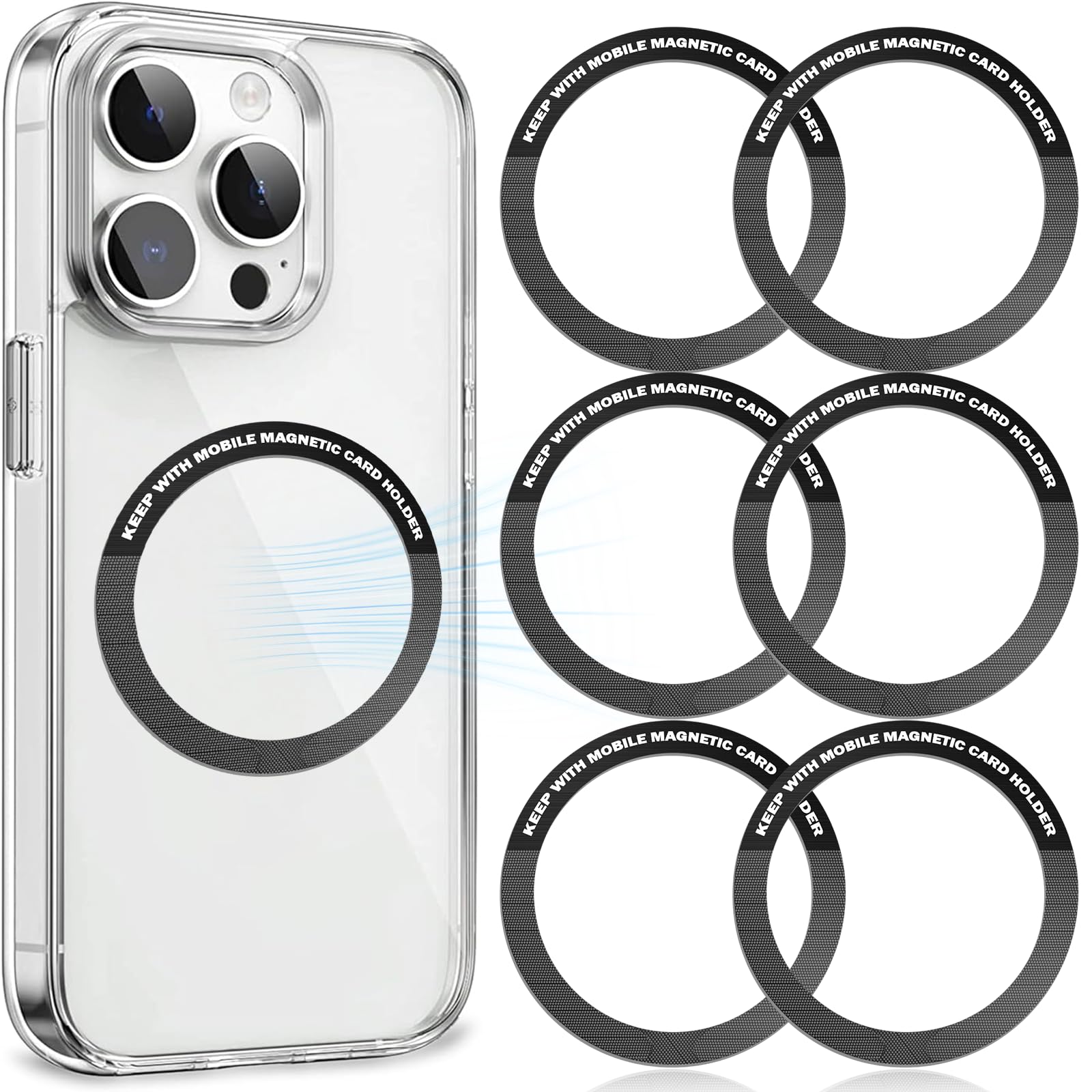 ZORBES® 6Pcs Magnetic Alignment Rings, 55mm Dia Slim Adhesive Magnetic Rings, Adhesive Magnet for Phone Grip, Phone Holder ZORBES® 6Pcs Magnetic Alignment Rings, 55mm Dia Slim Adhesive Magnetic Rings, Adhesive Magnet for Phone Grip, Phone Holder